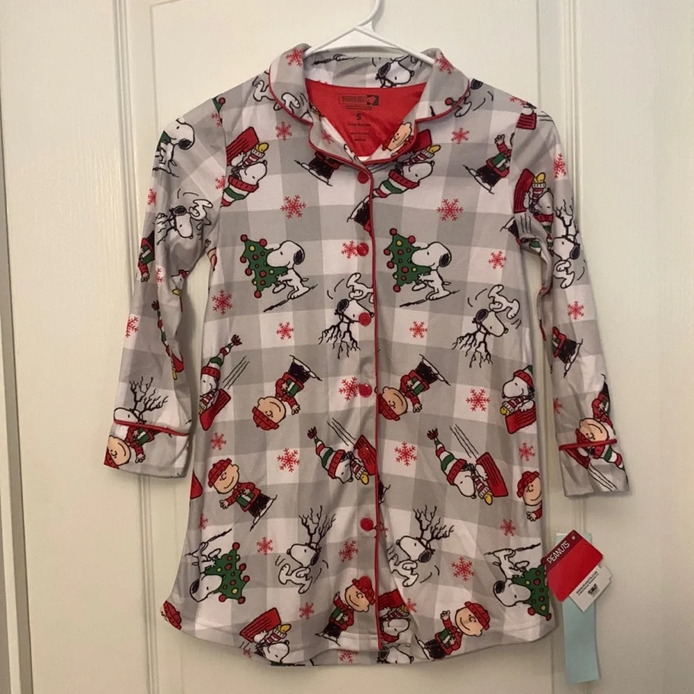 New Girls Snoopy‎ Woodstock Charlie Brown Christmas Night Shirt - Small